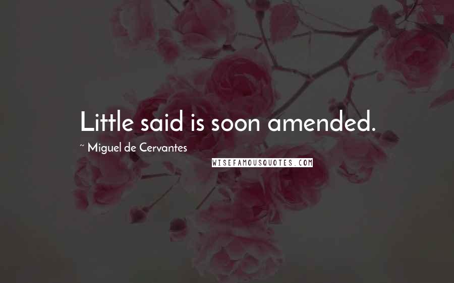 Miguel De Cervantes Quotes: Little said is soon amended.