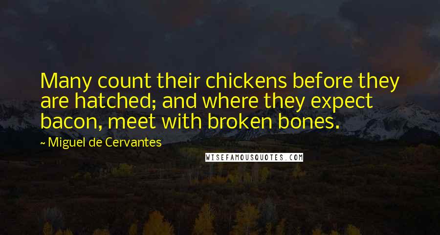 Miguel De Cervantes Quotes: Many count their chickens before they are hatched; and where they expect bacon, meet with broken bones.