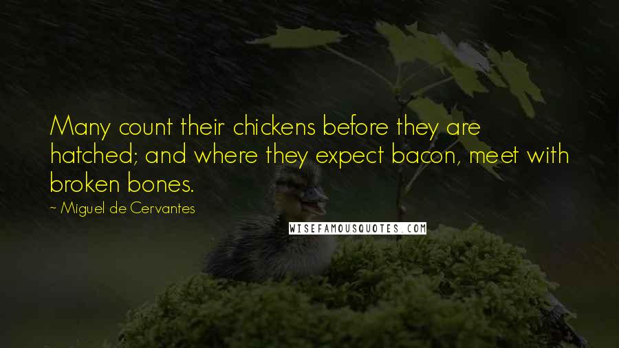 Miguel De Cervantes Quotes: Many count their chickens before they are hatched; and where they expect bacon, meet with broken bones.