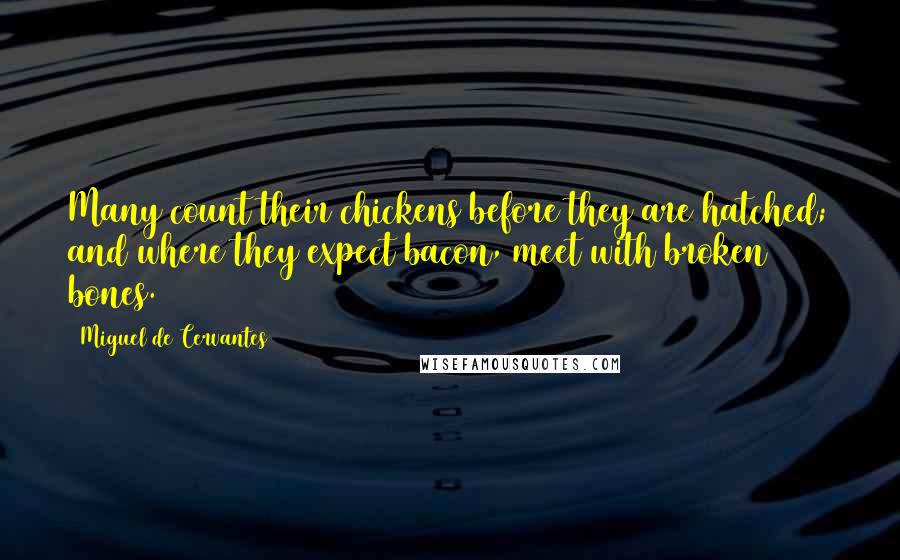 Miguel De Cervantes Quotes: Many count their chickens before they are hatched; and where they expect bacon, meet with broken bones.