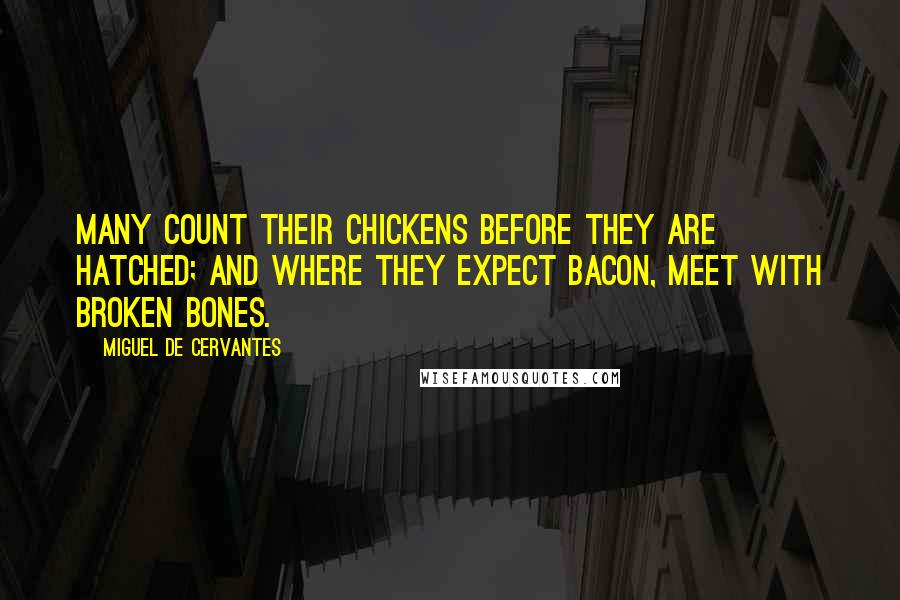 Miguel De Cervantes Quotes: Many count their chickens before they are hatched; and where they expect bacon, meet with broken bones.