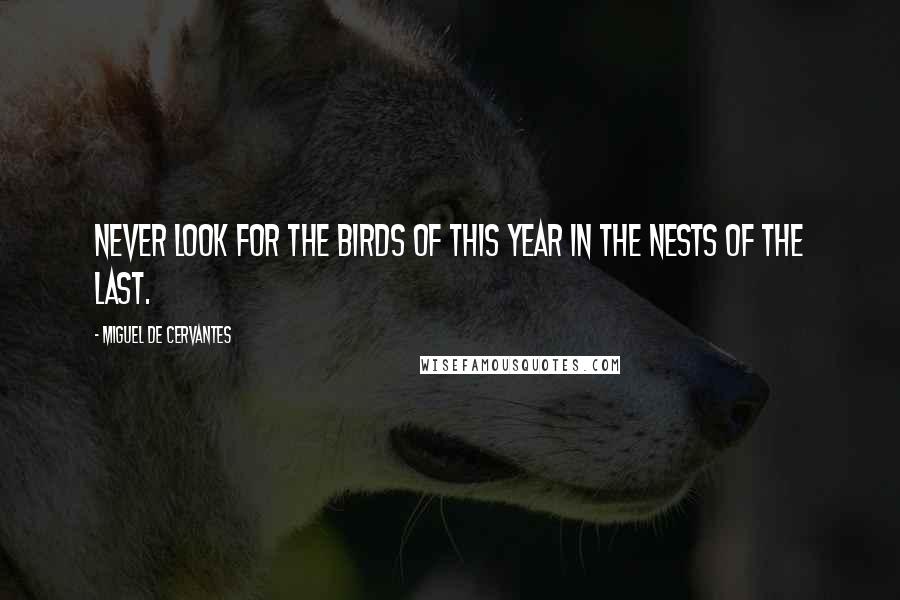 Miguel De Cervantes Quotes: Never look for the birds of this year in the nests of the last.