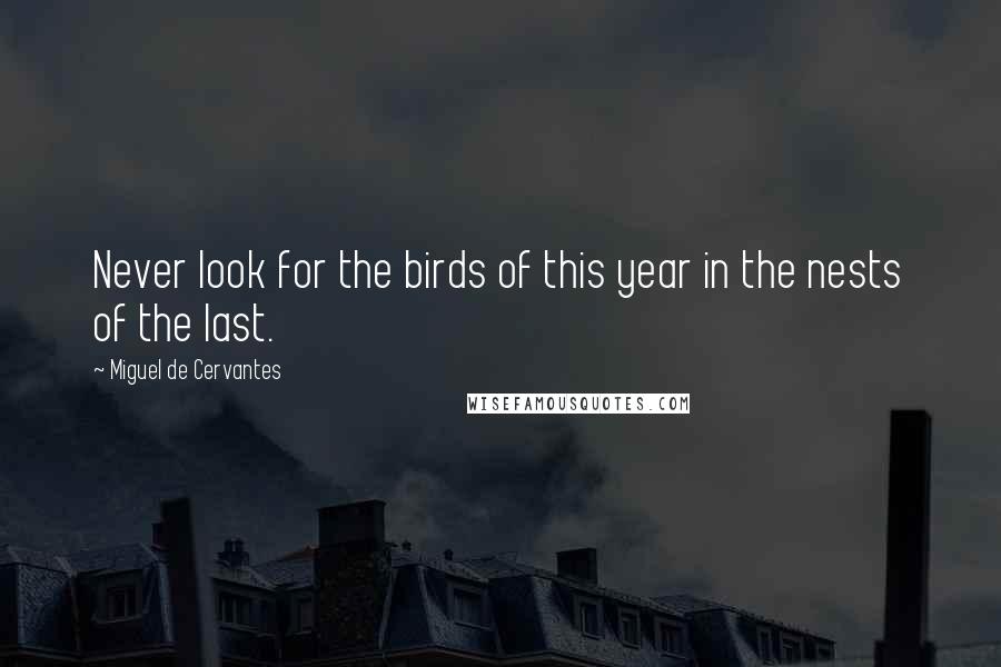 Miguel De Cervantes Quotes: Never look for the birds of this year in the nests of the last.