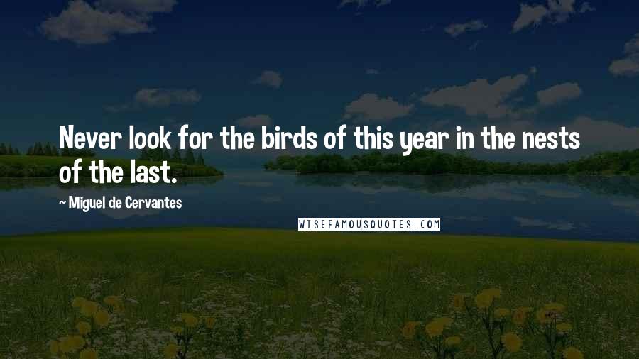 Miguel De Cervantes Quotes: Never look for the birds of this year in the nests of the last.
