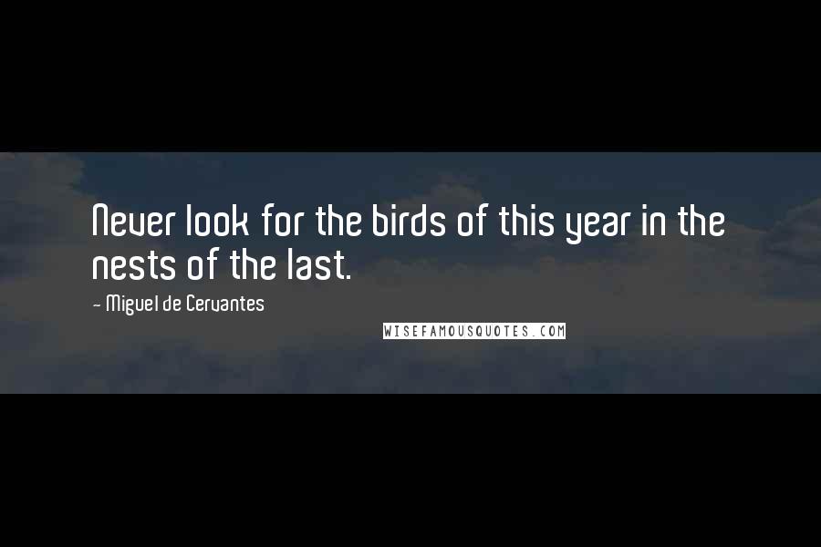 Miguel De Cervantes Quotes: Never look for the birds of this year in the nests of the last.