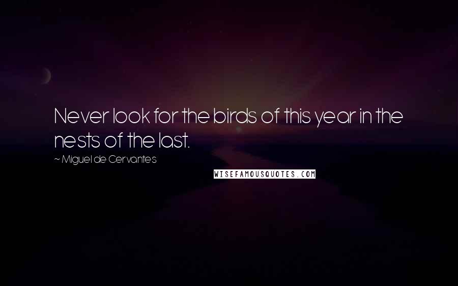 Miguel De Cervantes Quotes: Never look for the birds of this year in the nests of the last.