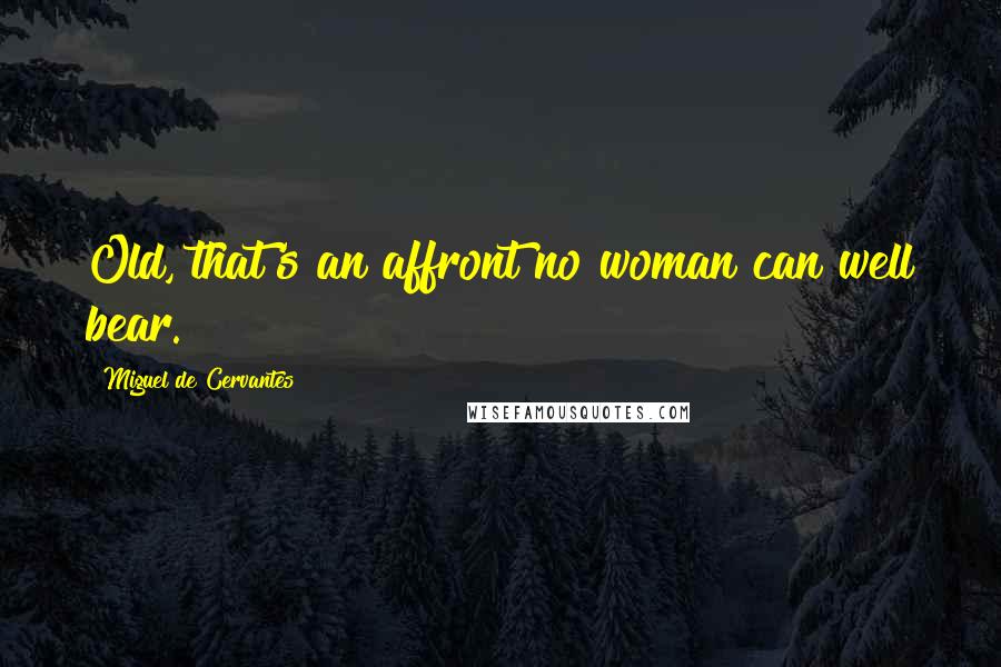 Miguel De Cervantes Quotes: Old, that's an affront no woman can well bear.