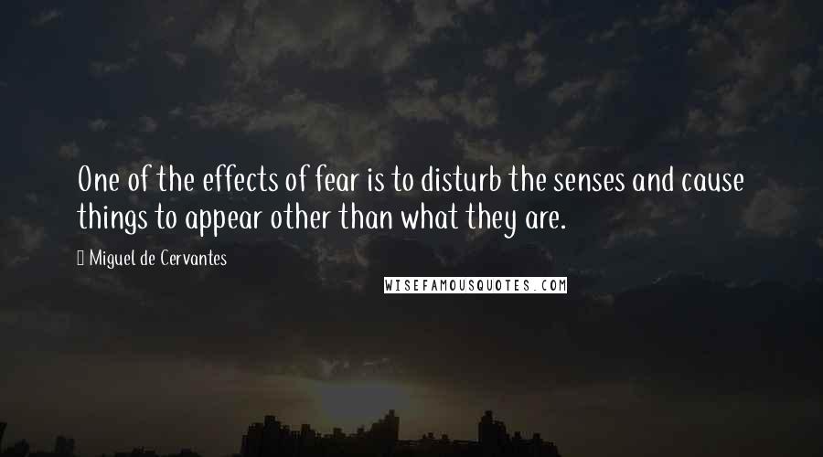 Miguel De Cervantes Quotes: One of the effects of fear is to disturb the senses and cause things to appear other than what they are.