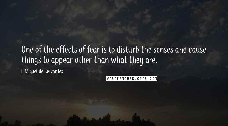 Miguel De Cervantes Quotes: One of the effects of fear is to disturb the senses and cause things to appear other than what they are.