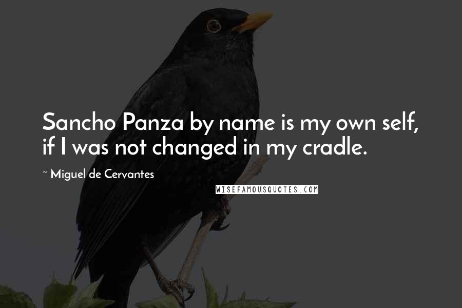 Miguel De Cervantes Quotes: Sancho Panza by name is my own self, if I was not changed in my cradle.