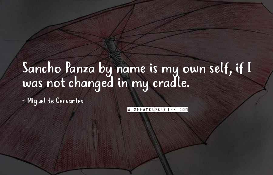 Miguel De Cervantes Quotes: Sancho Panza by name is my own self, if I was not changed in my cradle.