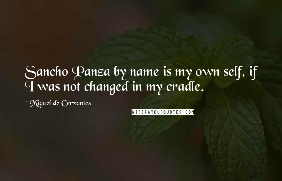 Miguel De Cervantes Quotes: Sancho Panza by name is my own self, if I was not changed in my cradle.