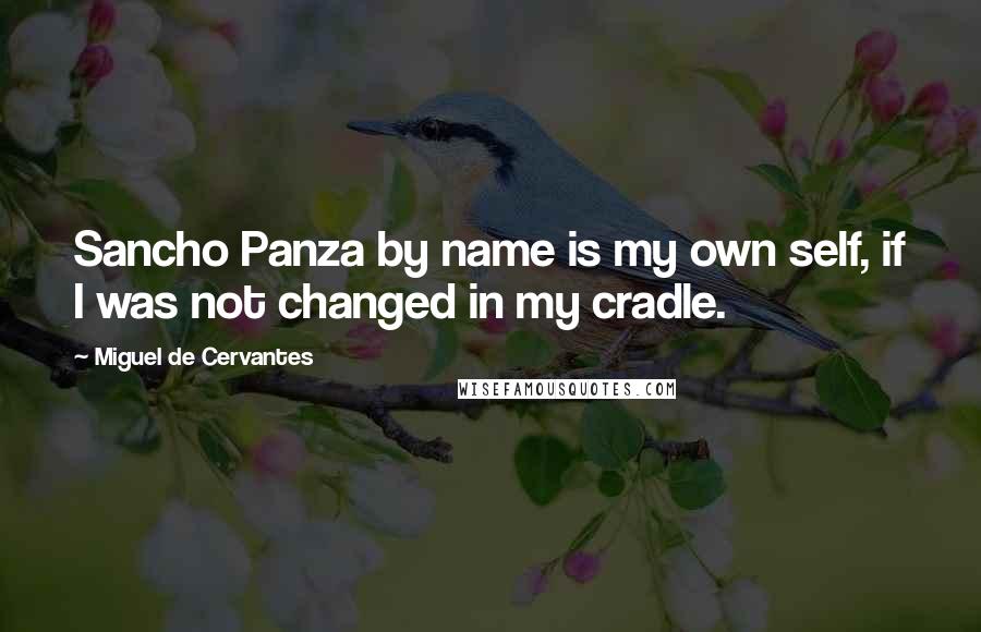 Miguel De Cervantes Quotes: Sancho Panza by name is my own self, if I was not changed in my cradle.