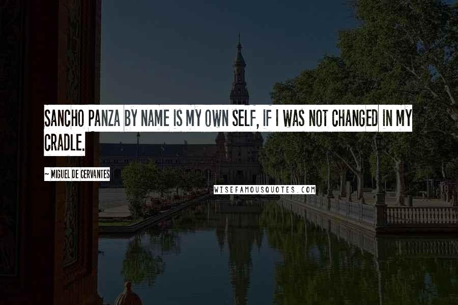 Miguel De Cervantes Quotes: Sancho Panza by name is my own self, if I was not changed in my cradle.