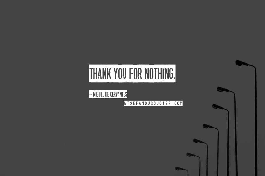 Miguel De Cervantes Quotes: Thank you for nothing.