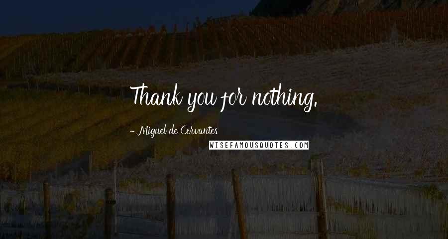Miguel De Cervantes Quotes: Thank you for nothing.