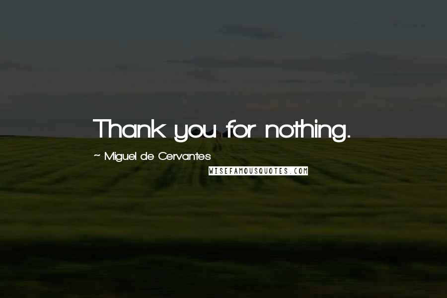 Miguel De Cervantes Quotes: Thank you for nothing.