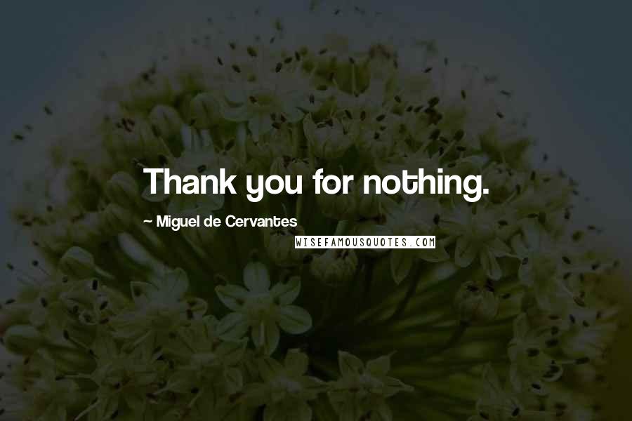 Miguel De Cervantes Quotes: Thank you for nothing.