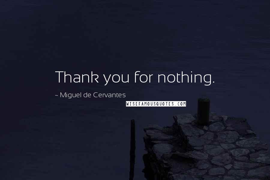 Miguel De Cervantes Quotes: Thank you for nothing.