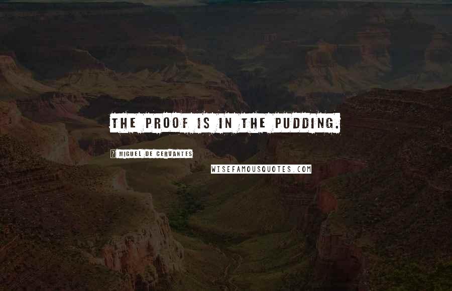 Miguel De Cervantes Quotes: The proof is in the pudding.