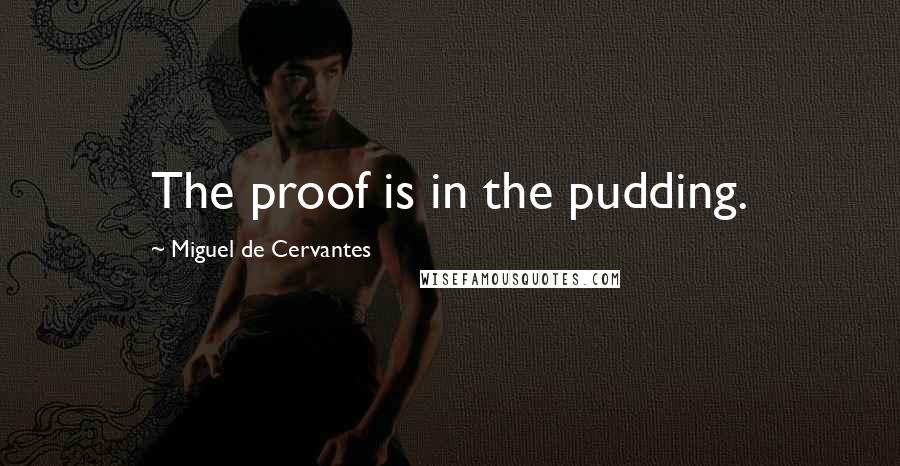 Miguel De Cervantes Quotes: The proof is in the pudding.