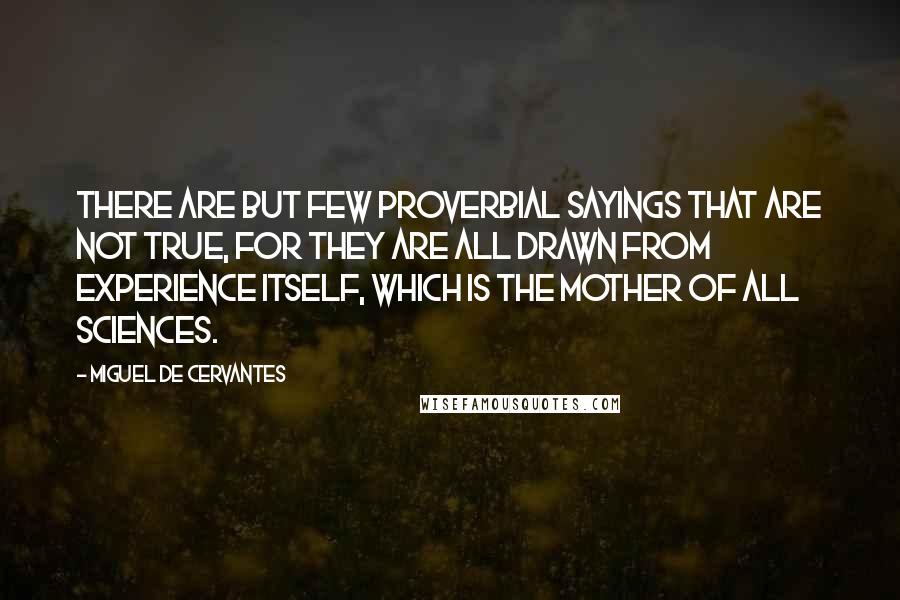 Miguel De Cervantes Quotes: There are but few proverbial sayings that are not true, for they are all drawn from experience itself, which is the mother of all sciences.