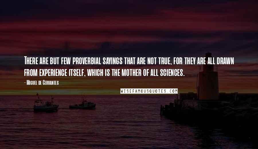 Miguel De Cervantes Quotes: There are but few proverbial sayings that are not true, for they are all drawn from experience itself, which is the mother of all sciences.