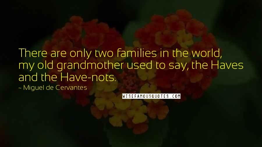 Miguel De Cervantes Quotes: There are only two families in the world, my old grandmother used to say, the Haves and the Have-nots.