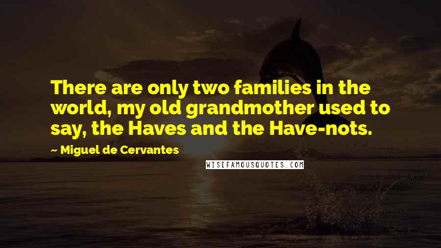 Miguel De Cervantes Quotes: There are only two families in the world, my old grandmother used to say, the Haves and the Have-nots.