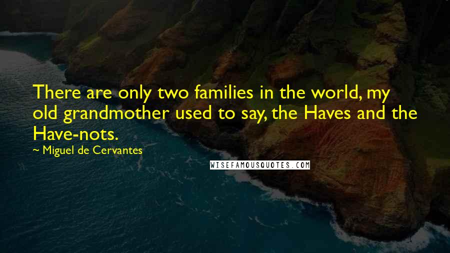 Miguel De Cervantes Quotes: There are only two families in the world, my old grandmother used to say, the Haves and the Have-nots.