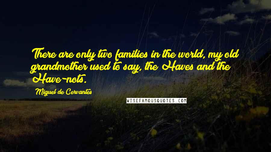 Miguel De Cervantes Quotes: There are only two families in the world, my old grandmother used to say, the Haves and the Have-nots.