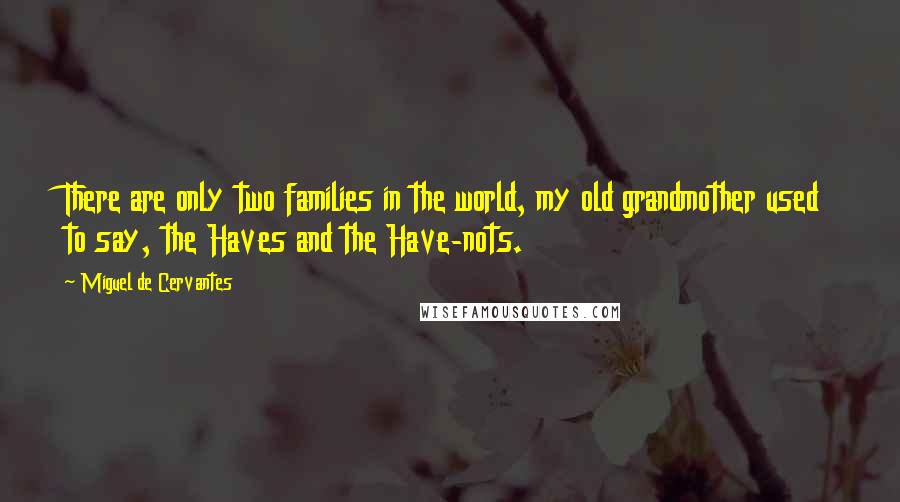 Miguel De Cervantes Quotes: There are only two families in the world, my old grandmother used to say, the Haves and the Have-nots.
