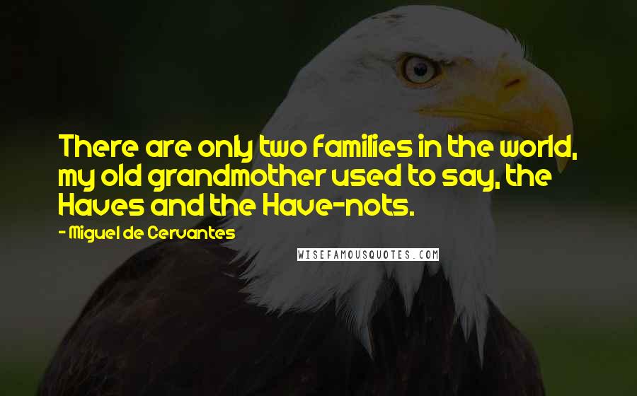 Miguel De Cervantes Quotes: There are only two families in the world, my old grandmother used to say, the Haves and the Have-nots.