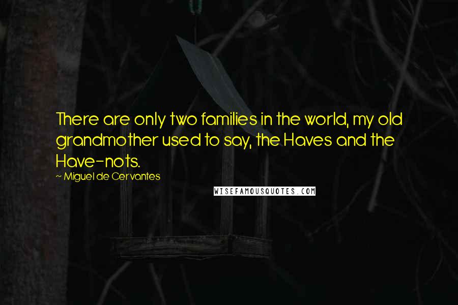 Miguel De Cervantes Quotes: There are only two families in the world, my old grandmother used to say, the Haves and the Have-nots.