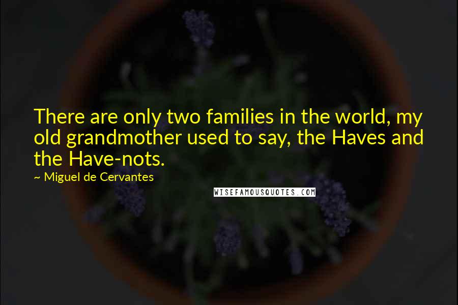 Miguel De Cervantes Quotes: There are only two families in the world, my old grandmother used to say, the Haves and the Have-nots.