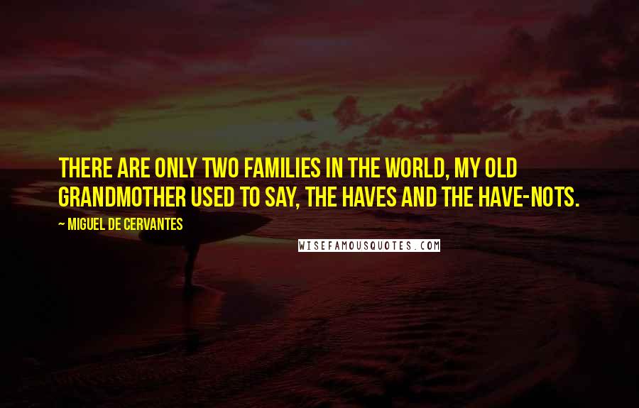 Miguel De Cervantes Quotes: There are only two families in the world, my old grandmother used to say, the Haves and the Have-nots.