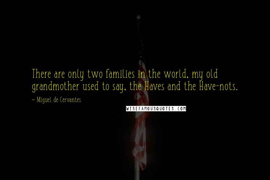 Miguel De Cervantes Quotes: There are only two families in the world, my old grandmother used to say, the Haves and the Have-nots.