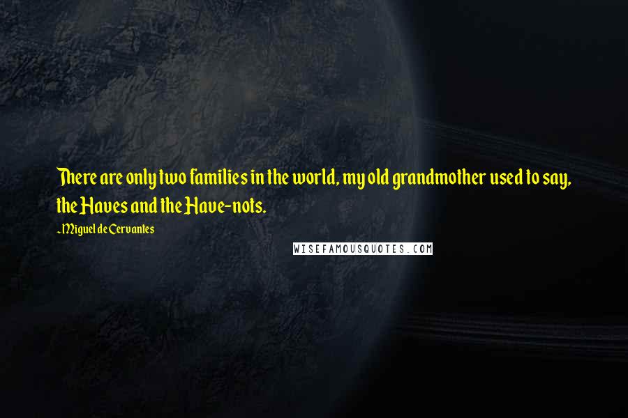 Miguel De Cervantes Quotes: There are only two families in the world, my old grandmother used to say, the Haves and the Have-nots.