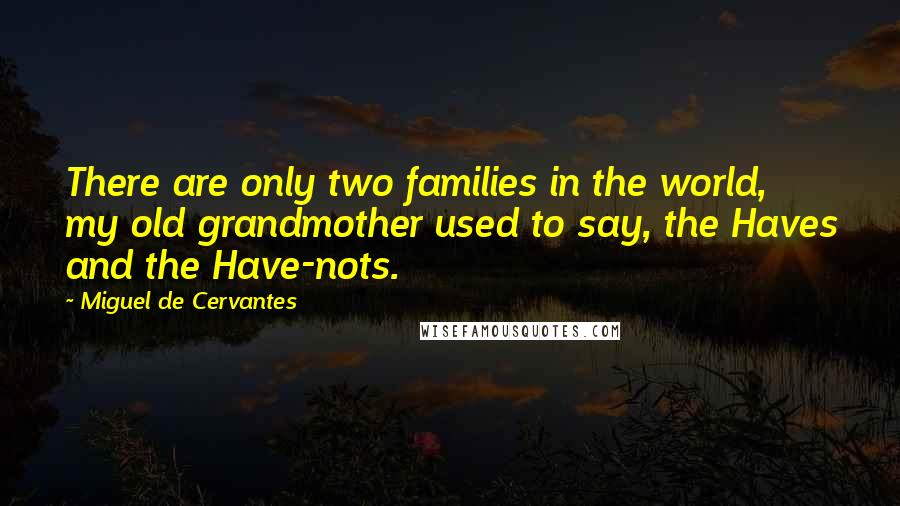 Miguel De Cervantes Quotes: There are only two families in the world, my old grandmother used to say, the Haves and the Have-nots.