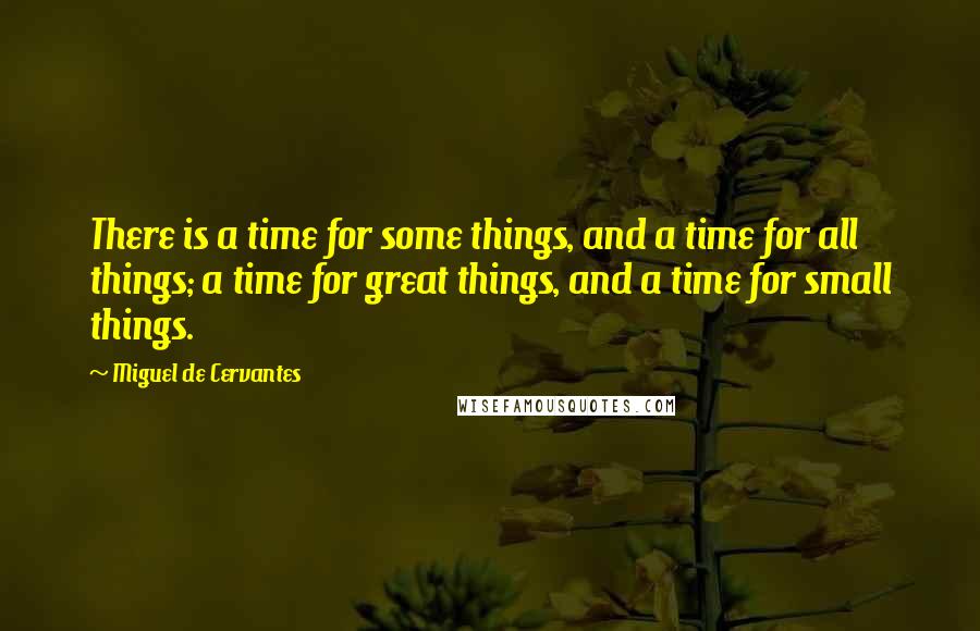 Miguel De Cervantes Quotes: There is a time for some things, and a time for all things; a time for great things, and a time for small things.