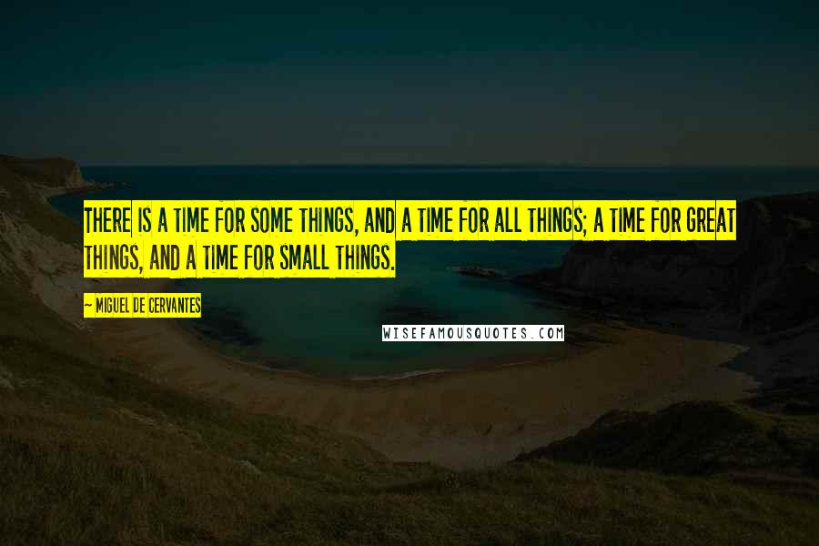 Miguel De Cervantes Quotes: There is a time for some things, and a time for all things; a time for great things, and a time for small things.