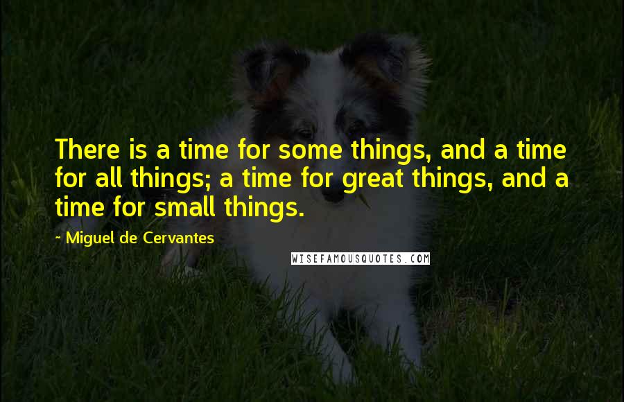 Miguel De Cervantes Quotes: There is a time for some things, and a time for all things; a time for great things, and a time for small things.