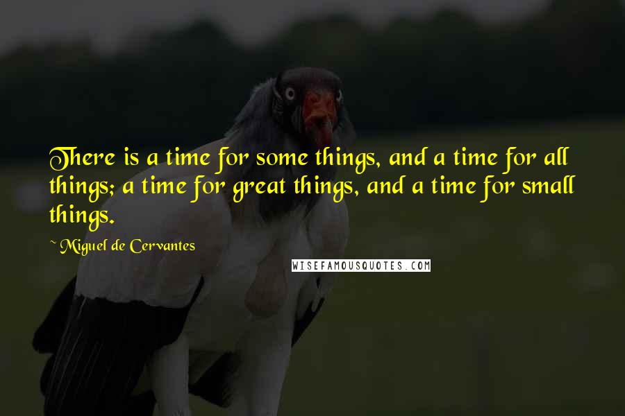 Miguel De Cervantes Quotes: There is a time for some things, and a time for all things; a time for great things, and a time for small things.