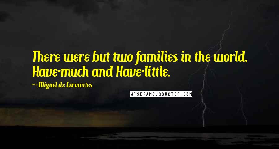 Miguel De Cervantes Quotes: There were but two families in the world, Have-much and Have-little.