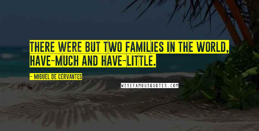 Miguel De Cervantes Quotes: There were but two families in the world, Have-much and Have-little.