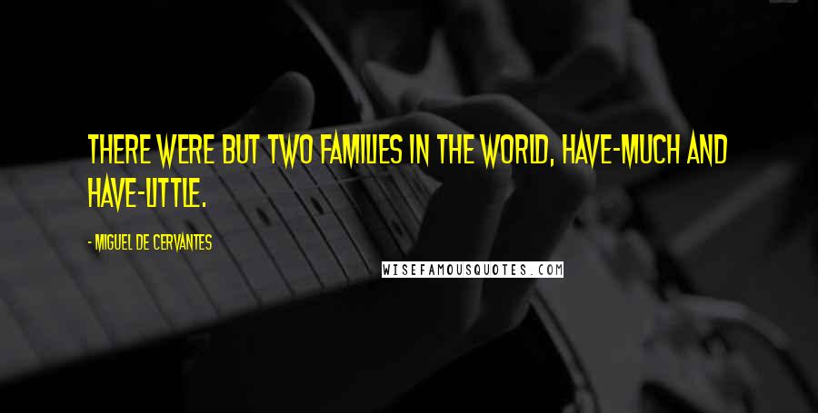 Miguel De Cervantes Quotes: There were but two families in the world, Have-much and Have-little.