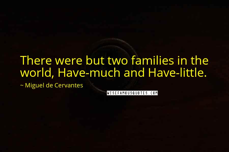 Miguel De Cervantes Quotes: There were but two families in the world, Have-much and Have-little.