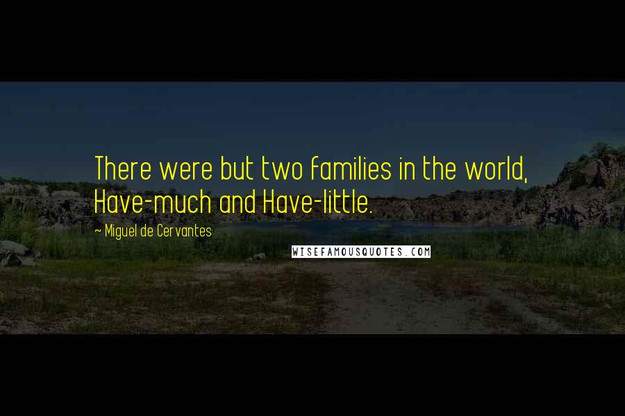 Miguel De Cervantes Quotes: There were but two families in the world, Have-much and Have-little.