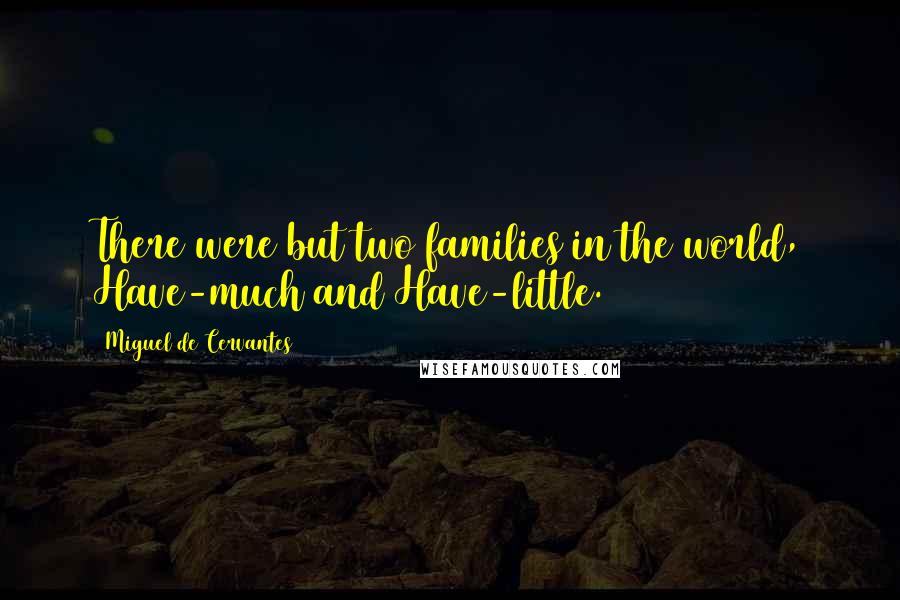 Miguel De Cervantes Quotes: There were but two families in the world, Have-much and Have-little.