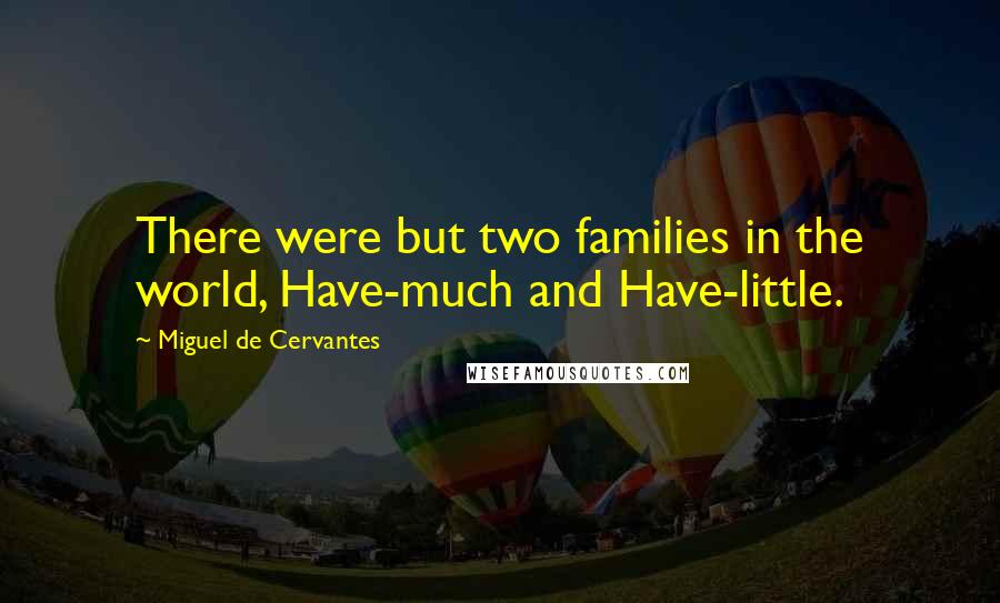 Miguel De Cervantes Quotes: There were but two families in the world, Have-much and Have-little.